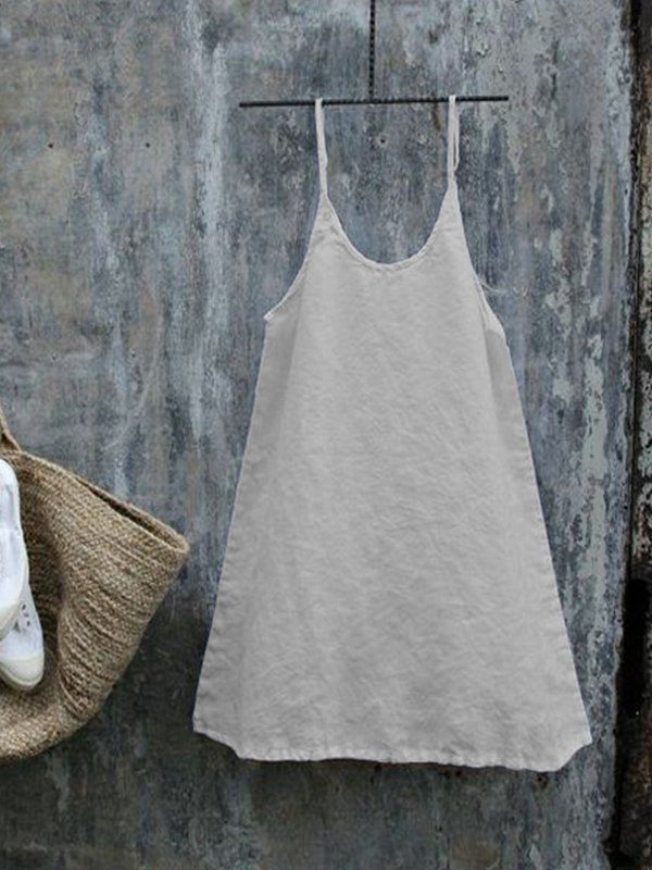 Ladies Cotton Loose Casual Sleeveless Round Neck Cami Top